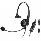 Usb Headset With Microphone Noise Cancelling & Audio Controls, Wideband Computer Headphone