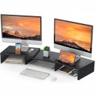 Dual Monitor Stand For 2 Monitors, Monitor Stand For Desk, Adjustable Computer Stand W/Slo