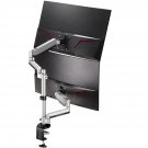 Dual 13"-32" Stacked Monitor Arm Desk Mount Fits Two Flat/Curved Monitor Full Motion Heigh