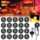 20X Amber 3/4" 12V Marker Lights Led Bullet Truck Trailer Rv Side Clearance Lamp