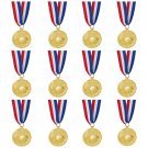 12-Pack Gold Medals For Soccer Game, Football, 2" In Diameter With 31" Ribbon