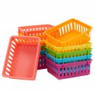 12 Pack Small Colorful Plastic Classroom Storage Baskets (6.1 X 4.8 In)