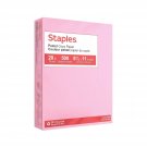 Staples Pastel Colored Copy Paper 8 1/2" x 11" Pink 500/Ream (14779)