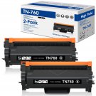 2Pk Tn760 For Brother Tn-730 Toner Cartridge Mfc-L2690Dw Hl-L2390Dw Dcp-L2550Dw