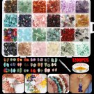 1200Pcs Natural Irregular Chips Stone Jewelry Making Bead Bracelet Necklace Kit