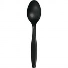 Black Heavy Duty Plastic Spoons 24 Per Pack Tableware Decorations Supplies