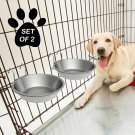 2 Large Stainless Steel 48 Oz Hanging Food Water Bowls Cage Kennel Cats Dogs