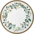 Eucalyptus Greens 10 Inch Paper Plates 8 Pack Floral Wedding Bridal Decorations