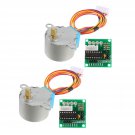 uxcell 2PCS DC 5V Micro Stepper Motor 28BYJ-48 with 5V ULN2003 Drive Test Module Board 5 Line 4 P