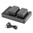 Neewer VW-VBT190 Battery (2-Pack/1950mAh) and Dual USB Charger Kit Compatible with Panasonic HC-V