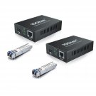 A Pair Of Gigabit Single-Mode Lc Fiber To Ethernet Media Converter (Sfp Lx Modules Included),1.25G