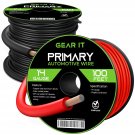 GearIT 14 Gauge Wire (100ft Each - Black/Red) Copper Clad Aluminum CCA - Primary Automotive Power/