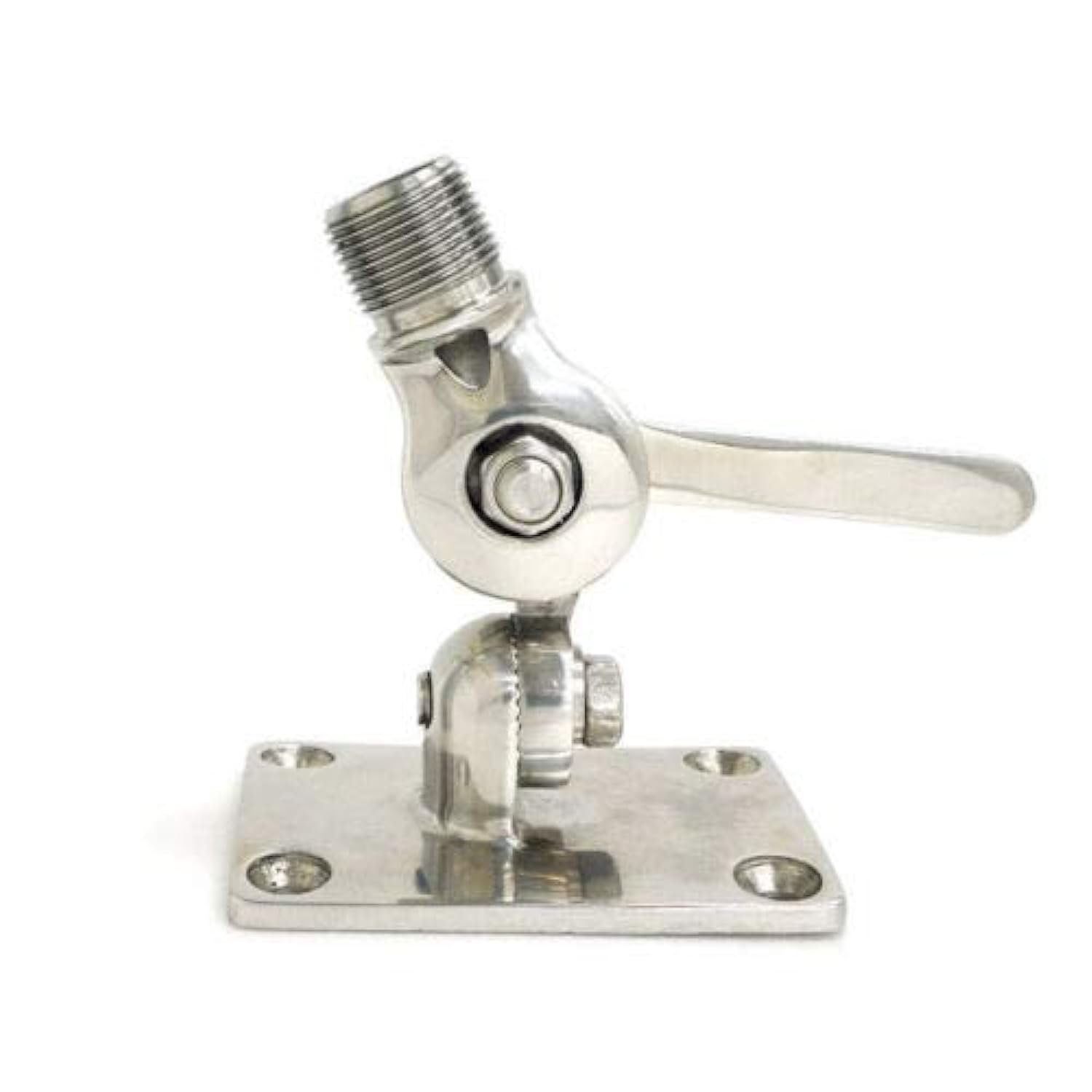 Alfa Tsm-B1 Stainless Marine Vhf Antenna 316 Stainless Steel Adjustable Base Mount For Boats 1"-14