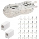 Phone Extension Cord 66 Ft, Phone Cord Telephone Cable With Standard Rj11Plug And 2 In-Line Couple