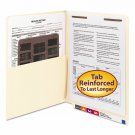 Smead Reinforced End Tab Pocket Folder Fastener Straight Cut Letter Manila