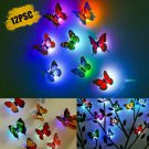 12Pack 3D Butterfly Led Wall Stickers Glowing Night Light Bedroom Home Decor Diy