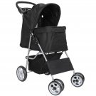 Dog Stroller Pet Travel Carriage Safe 4 Wheeler With Foldable Carrier Cart