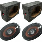 2X Ab-790 6X9" 1000 Watt 4-Way Speakers W/ 2X Car Speaker Box