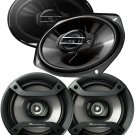 2x Pioneer TS-G6930F 6x9" 3-Way 400W + 2x SP165 6.5" 200W 2-Way Car Speakers