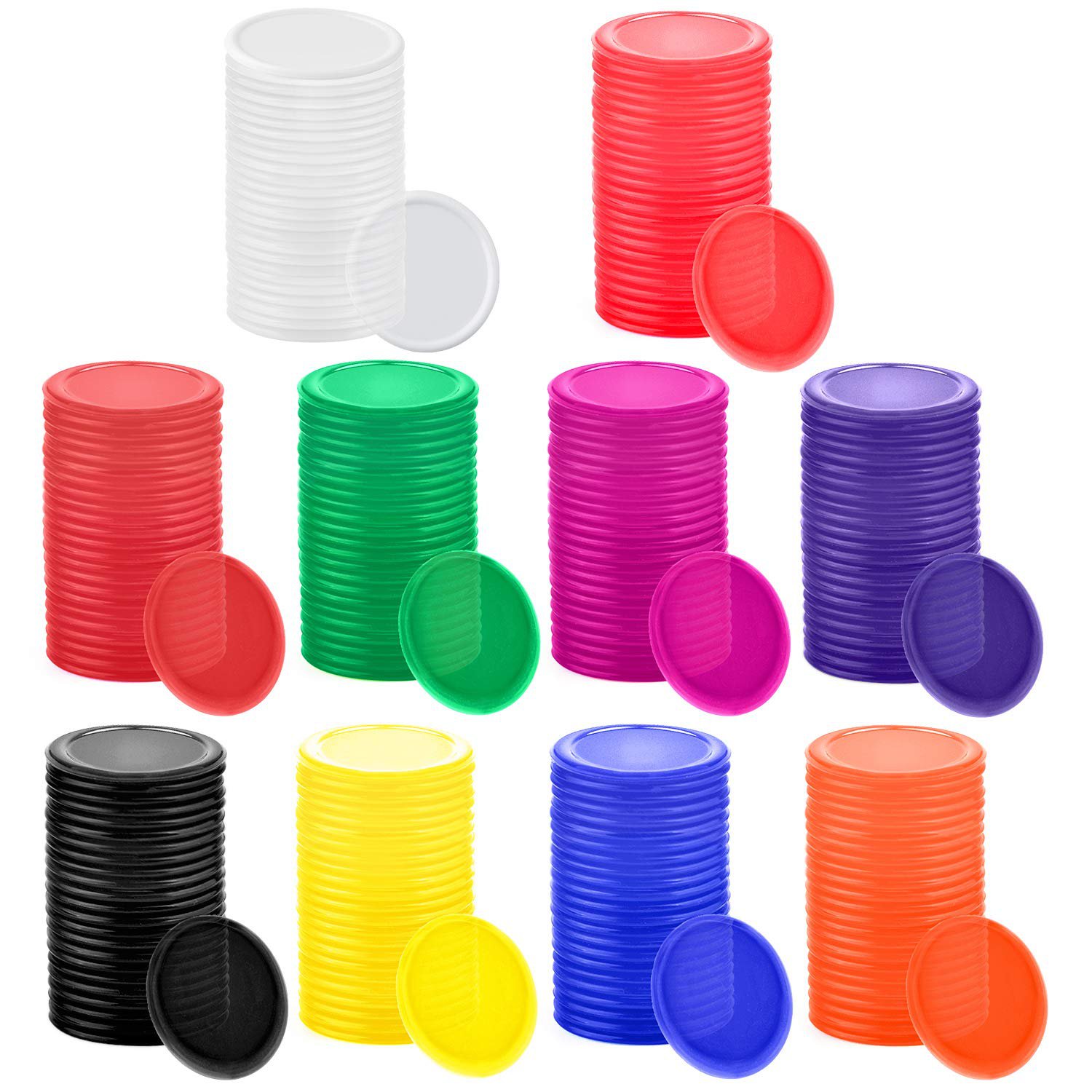 300 Pieces 10 Colors Plastic Learning Counters Disks Bingo Chip ...