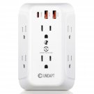 20W Multiple Plug Outlet, 6 Way Surge Protector Outlet, 6 Ac And 3 Usb Ports, (1 Usb C, 20W Pd, 2