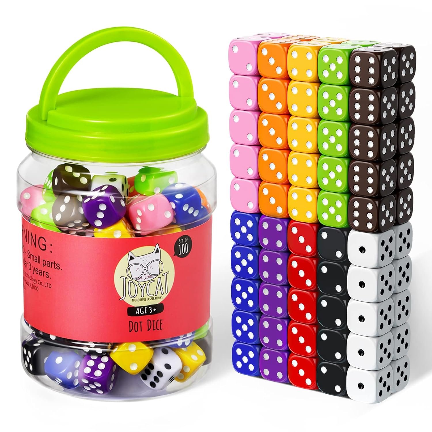 Number Dice 20pcs 6 Sided Set For Kids 16mm Plastic