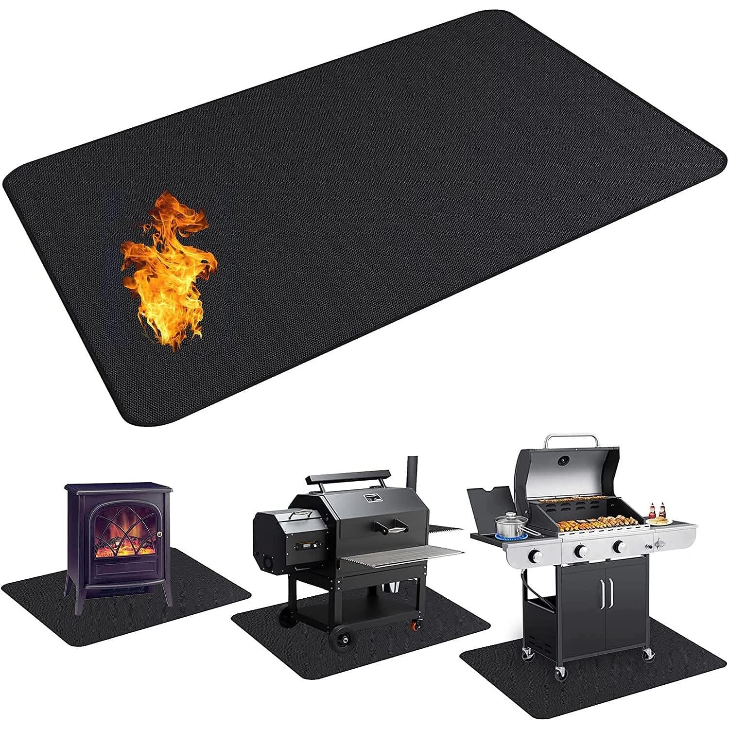 36 X 48 Inches Under Grill Mat For Outdoor Grill,Double-Sided Fireproof Grill Pad For Fire Pit,Ind