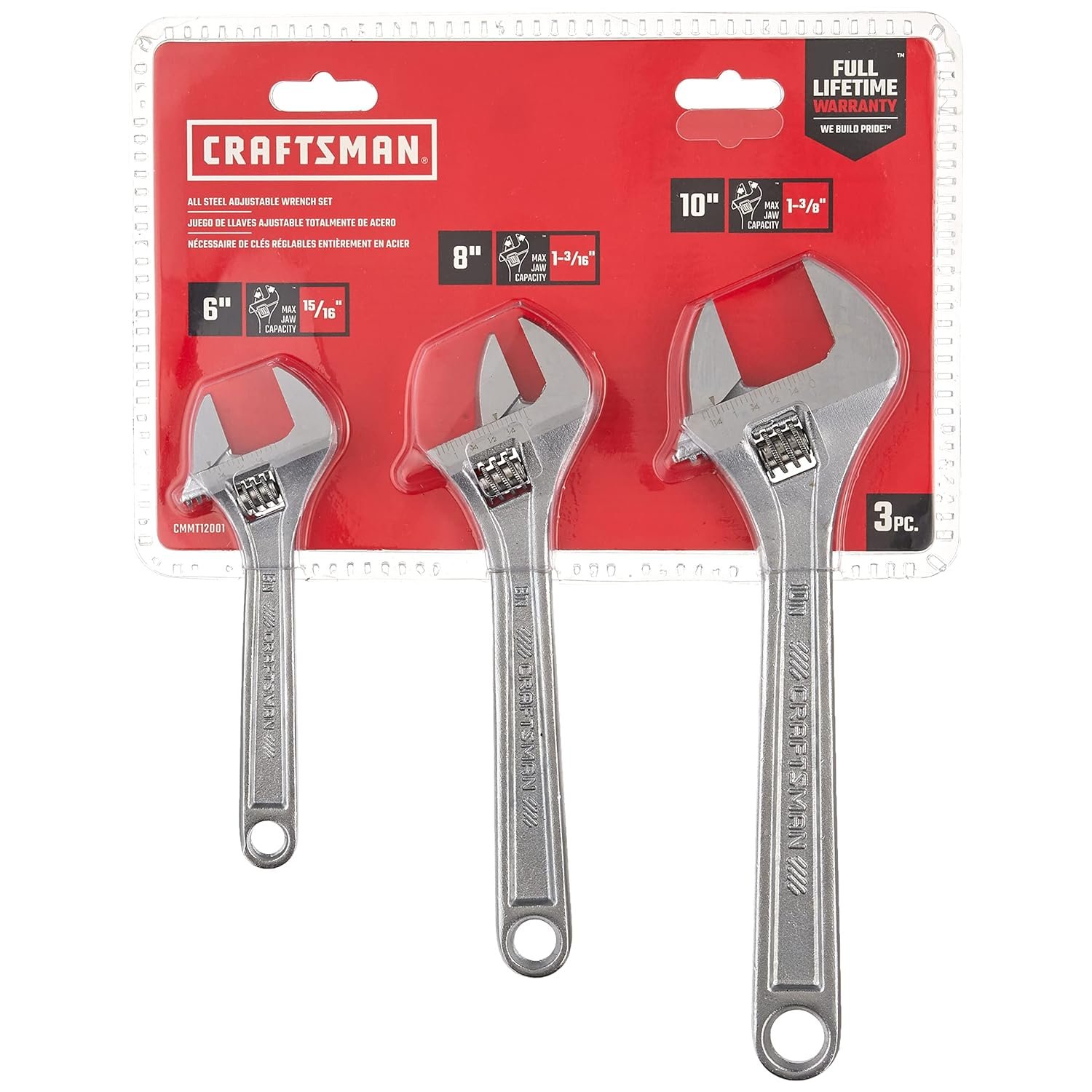 CRAFTSMAN Adjustable Wrench Set, 3Piece (CMMT12001)