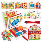 Toddler Felt Montessori Busy Book, Activity Busy Sensory Boards Fine Motor Skill Quiet Book Car Tr