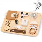 Busy Board For Toddlers - Montessori Toys For 1 2 3 4 Years Old - Wooden Sensory Toys For Autistic