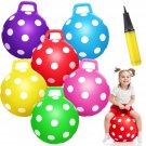 6 Pcs Polka Dot Hopper Ball 18 Inch Bouncy Hopping Ball With Inflator Multicolor Rubber Bouncy Bal