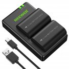Neewer LP-E6 LP E6N Battery Rechargeable Battery Charger Set for Canon 5D Mark II III IV, 5Ds, 6D,