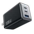 128W Usb C Wall Charger,Gan Iii 3-Port Fast Charging Station,Pd Qc Foldable Charger Block Portable