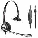 Cell Phone Headset Mono With Noise Canceling Mic, Wired Computer Headphone For Iphone Samsung Huaw