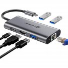 Usb C Hub, 6 In 1 Usb C To Hdmi Adapter With 1000M Ethernet, Power Delivery Pd Type C Charging Por