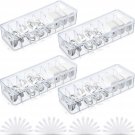 4 Pcs Cable Organizer Box With 40 Pcs Wire Ties, Clear Plastic Cord Storage Box With Lid, Electron