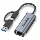 WAVLINK USB C to 2.5G Ethernet Adapter and USB to 2.5 Gigabit Ethernet Adapter, 2 in 1 Network Ada