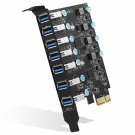 Pci-E To Usb 3.0 7-Port(7X Usb-A ) Expansion Card ,Pci Express Usb Add In Card , Internal Usb3 Hub