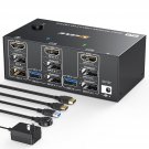Triple Monitors Kvm Switch 2 Displayport + Hdmi Usb 3.0 Kvm Switch 8K@60Hz,4K@144Hz 3 Monitors 2 C