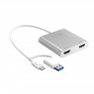 j5create USB-C to Dual HDMI Multi-Monitor Adapter with USB Type-A convertor | 4K + 2K | Compatible