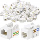 100 Pack Cat6 Cable Rj45 Keystone Jack Utp Modular Ethernet Jack Insert 90-Degree, Punch Down Keys