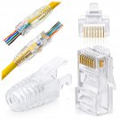 Rj45 Cat6 Pass Through Connectors And Strain Relief Boots - Pack Of 100/100 - Ez To Crimp Modular