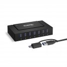 7-In-1 Usb Powered Hub For Laptops With Usb-C Or Usb 3.0 - Usb Power Station For Multiple Devices
