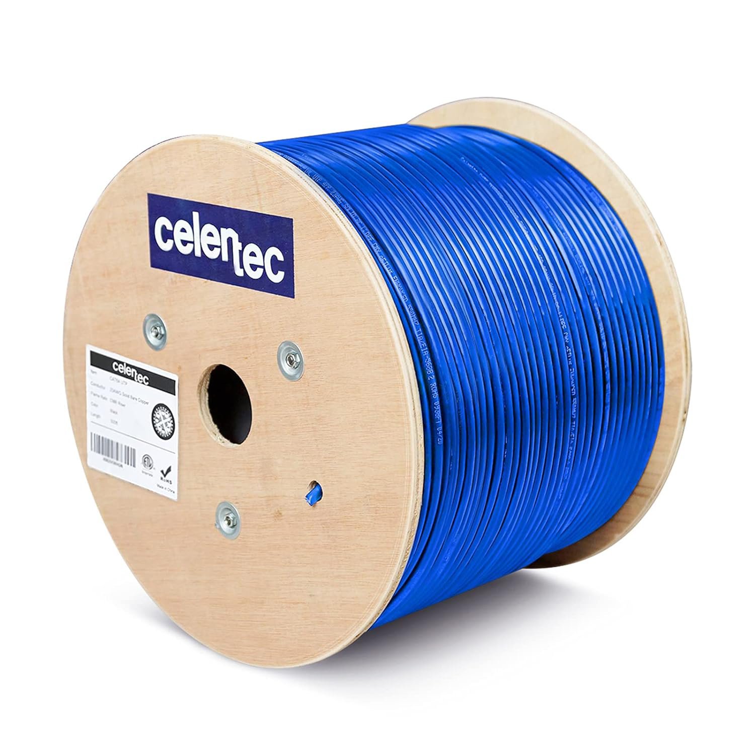 Cat6A Ethernet Cable, 500Ft, 23Awg Solid Bare Copper, Utp Unshielded Twisted Pair, Cmr Riser Rated