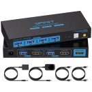 8K Hdmi Kvm Switch 2 Port For 2 Computers Share 1 Monitor Usb 3.0 Kvm Switches Pc Support 8K@60Hz
