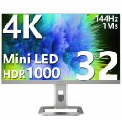 32" Mini Led 4K Uhd 3840 X 2160 Computer Gaming Monitor 144Hz 1Ms Ips Hdr1000 Hdmi 2.1 Monitor, 99