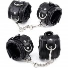 Women And Men Padded Black Leather Bondage Handcuffs And Ankle Cuffs Set, Bondage Restraints Toys Se Women And Men Padded Black Leather Bondage Handcuffs And Ankle Cuffs Set, Bondage Restraints Toys Se