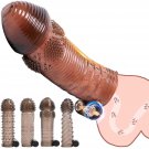 Vibrator Silicone Penis Sleeves Reusable Condoms Cock Rings Enlarger Penis Extender Sex Toy For Men Vibrator Silicone Penis Sleeves Reusable Condoms Cock Rings Enlarger Penis Extender Sex Toy For Men