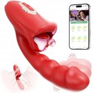 Vibrator For Women Sex Toys - App Remote Control Tongue Rose Sex Toy Dildo With 9 Finger Massager Vi Vibrator For Women Sex Toys - App Remote Control Tongue Rose Sex Toy Dildo With 9 Finger Massager Vi