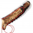 Vibrating Penis Sleeve With Ball Stretcher - Black Reusable Ribbed Stretchy Cock Extender Sheath - P Vibrating Penis Sleeve With Ball Stretcher - Black Reusable Ribbed Stretchy Cock Extender Sheath - P